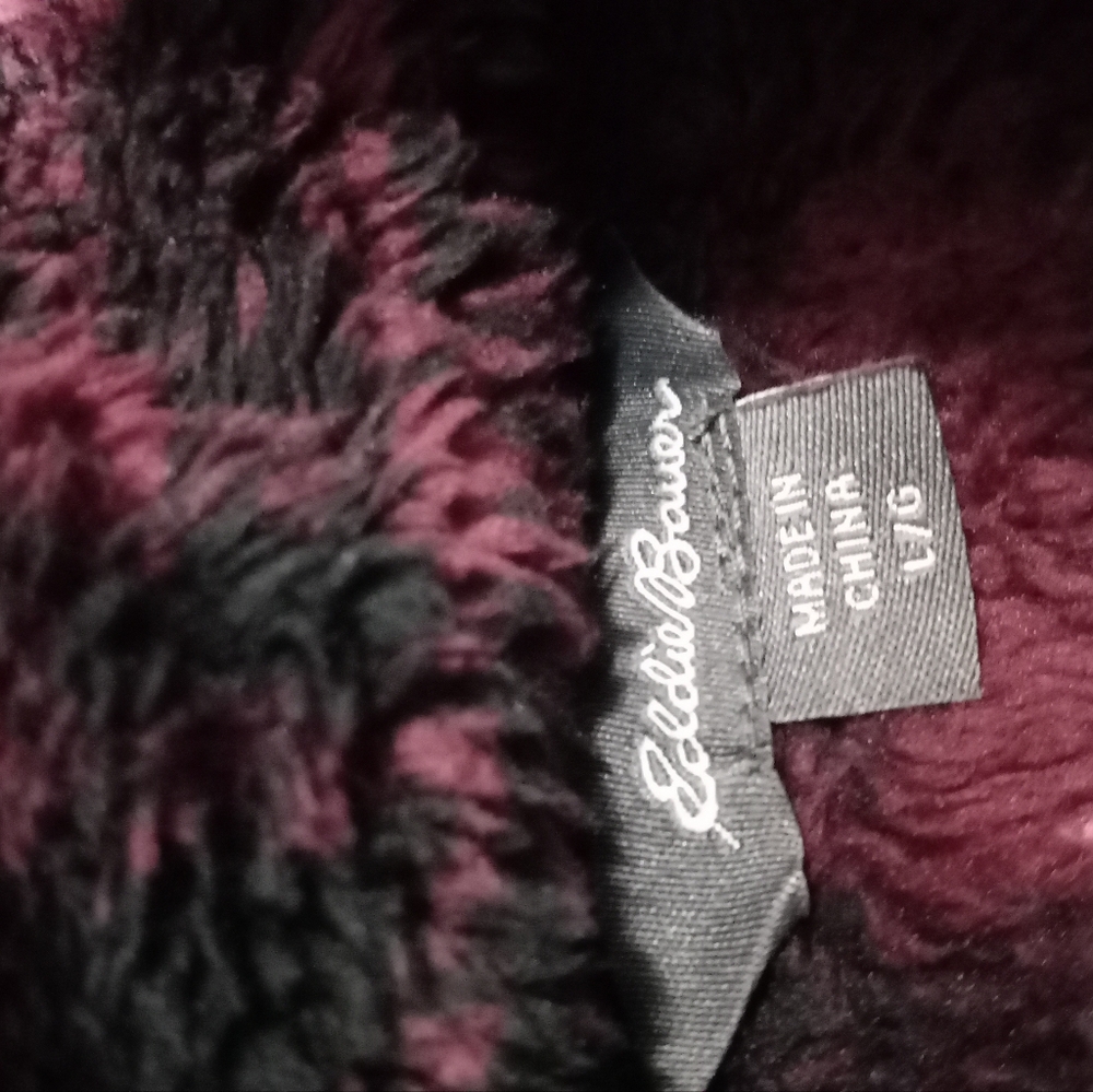 Sz L Plaid Fleece Eddie Bauer Women's Jacket - Picture 7 of 8